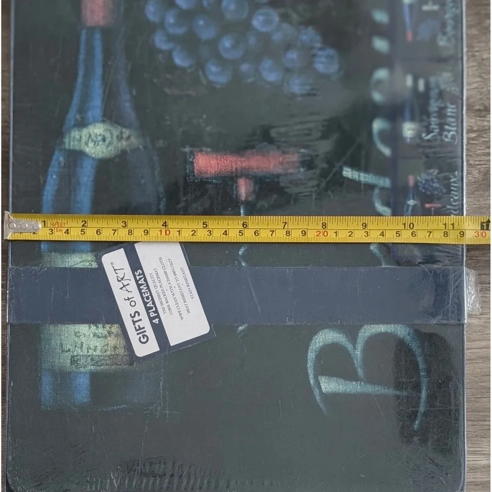 Gifts of Art 4 Placemats Set‎ Cork Backed Wine Bordeaux Sauvignon Blanc New